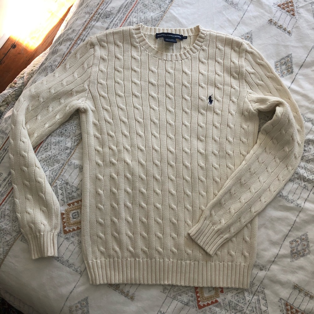 Ralph Lauren Sport white knit sweater